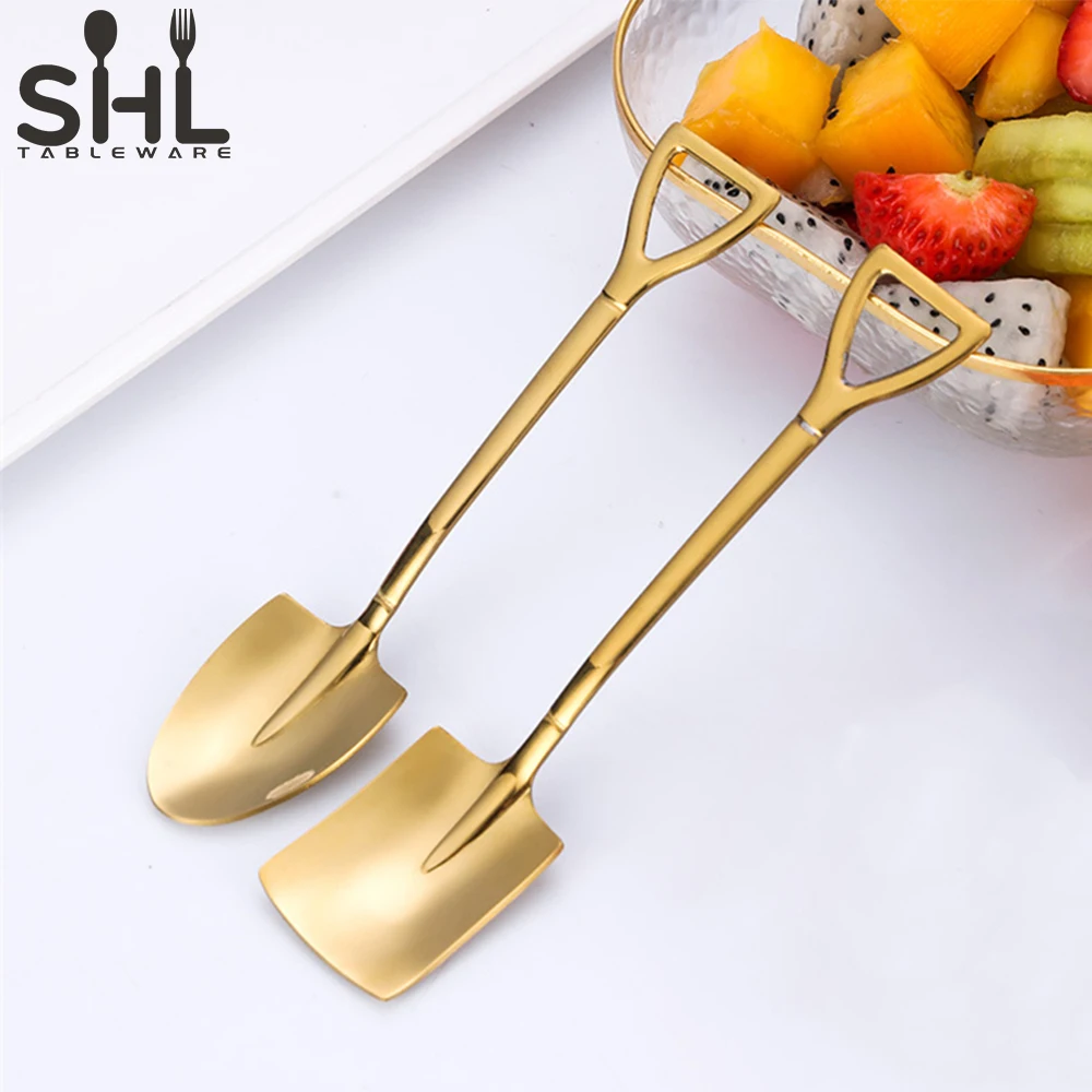

Stocks matte stainless steel gold tea spoon coffee matcha spoon, Silvery/ gold/ rose gold/ etc...