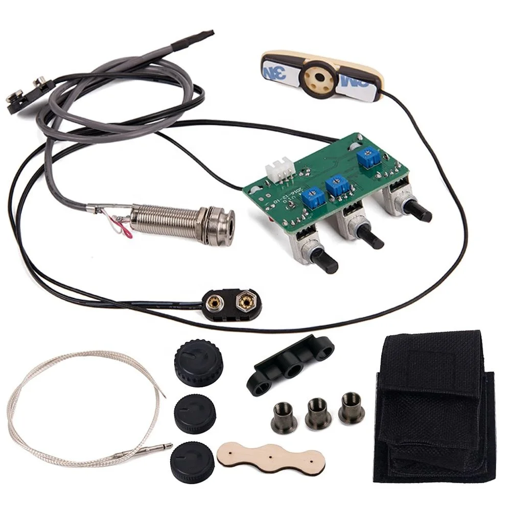 

GMB361 Active Silver Piezo Pickup EQ Electronic Preamp System for Acoustic Guitar Pickups