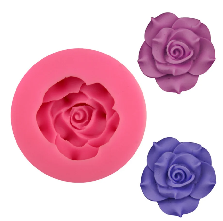 

S161 3d Rose Flower handmade Chocolate Cake Soap Silicone molds, Random