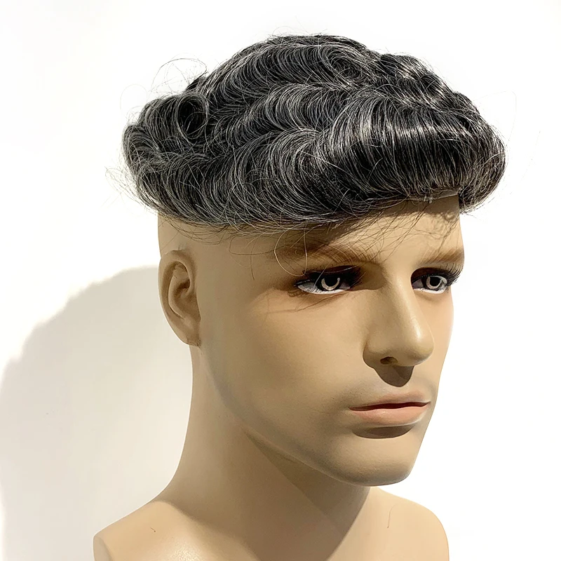 

Black And White Mens Toupee Mens Hairpieces Toupee Man Toupee Full Pu