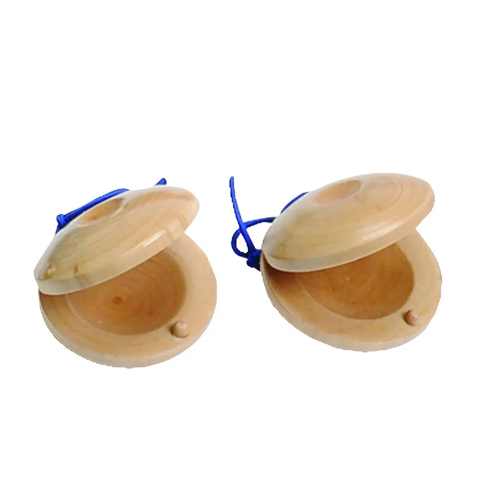 Wooden Round Finger Hand Clappers Musical Instrument De