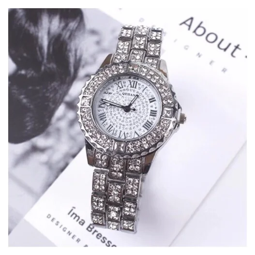 

Fashion Ladies Watch Quartz Diamond Fancy Watch Men's Stainless Steel Watch