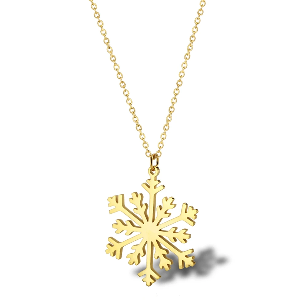 

Snowflake Pendant Necklace Stainless Steel 18K Gold Plating Jewelry