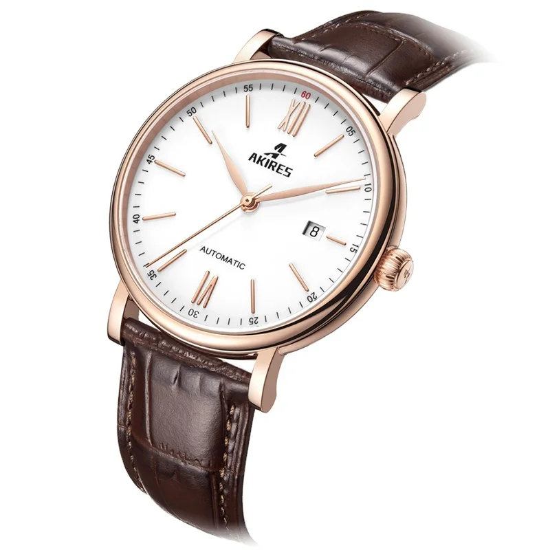 

Luxury automatic mechanical wristwatch stainless steel sapphire glass 316l gold case men's business watches