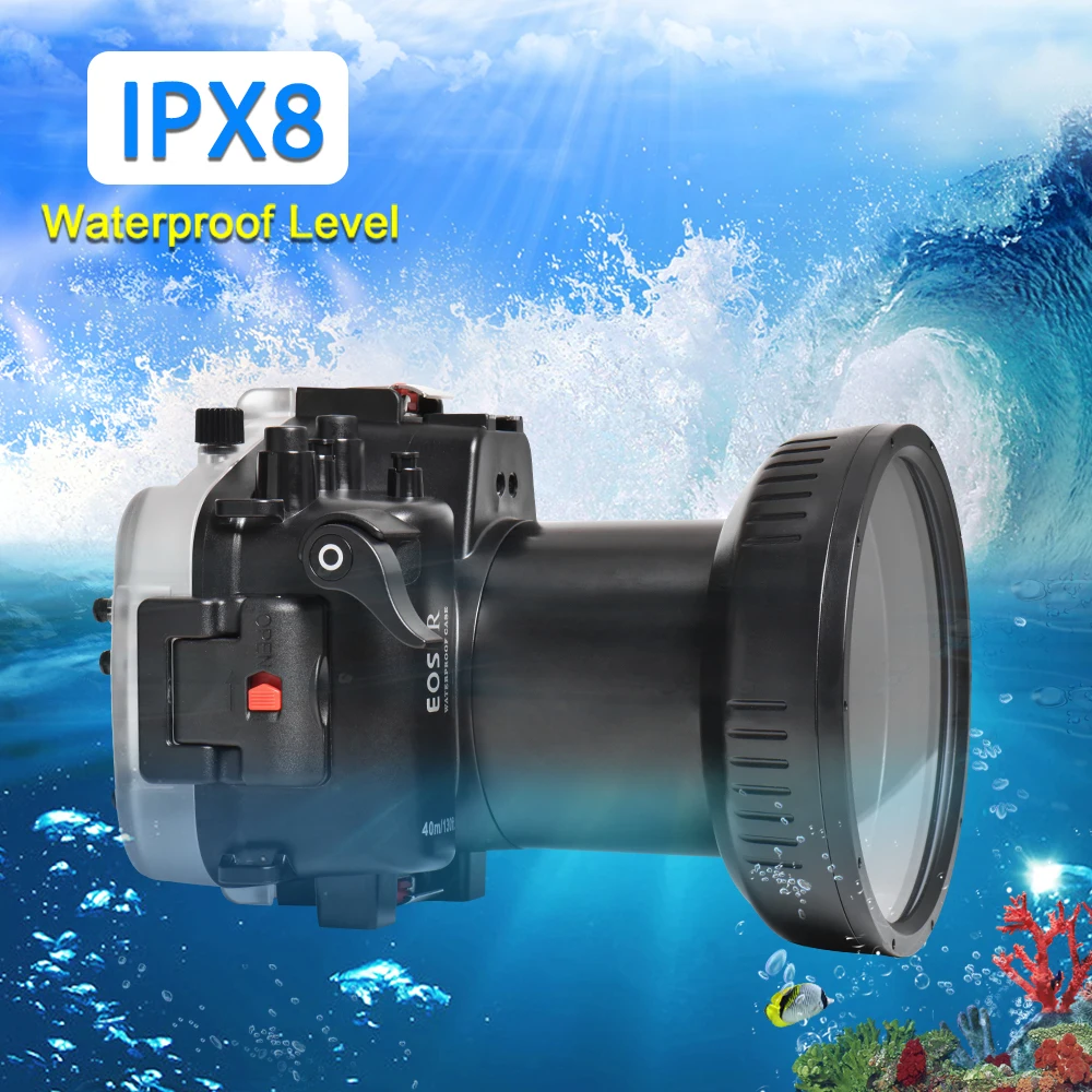 

Seafrogs 40m/130ft 40M Diving Camera Housing For Canon EOS R Camera Case with 16-35mm lens Underwater Protective Cover
