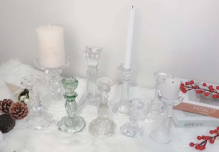 Classic Hot Sell H199mm Crystal Candlestick Large Candlestic