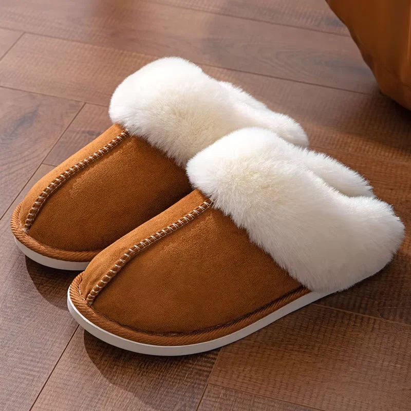 Hot Sell Fashion Slides Women's Home House Fluffy Warm Couple Slipper Furry Rabbit Faux Fur Slippers for Women Plush Slippers