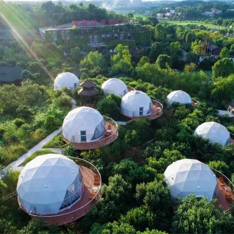 

Geodesic Dome Tent For Glamping and Hotel, White, blue, black,green, yellow, red, etc