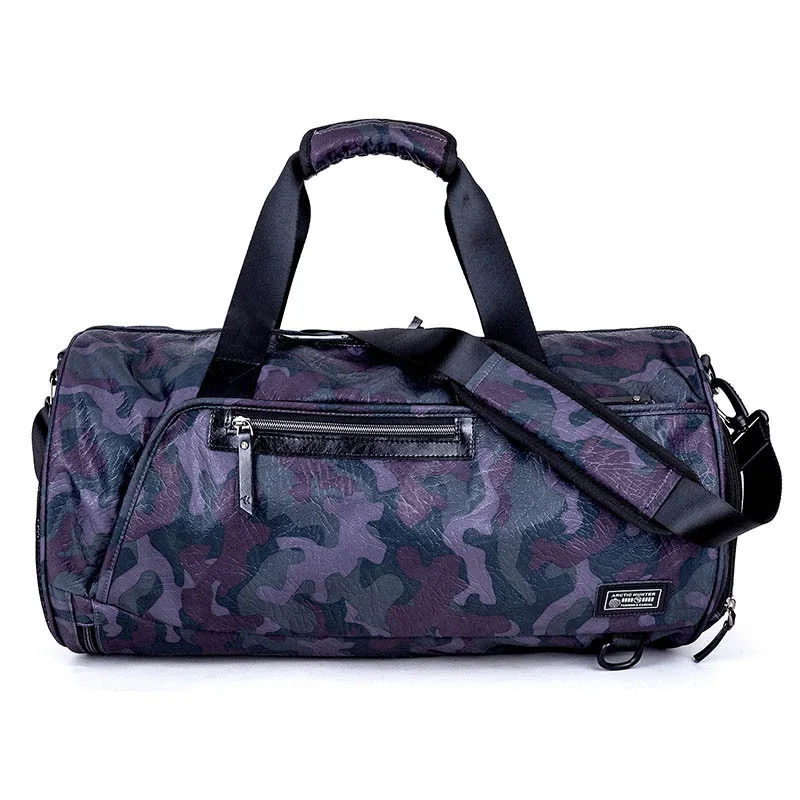 

Luxury brand duffel gym fitness bag sport with shoe compartment wholesale weekender camaflouge gym bags, Black blue camouflage