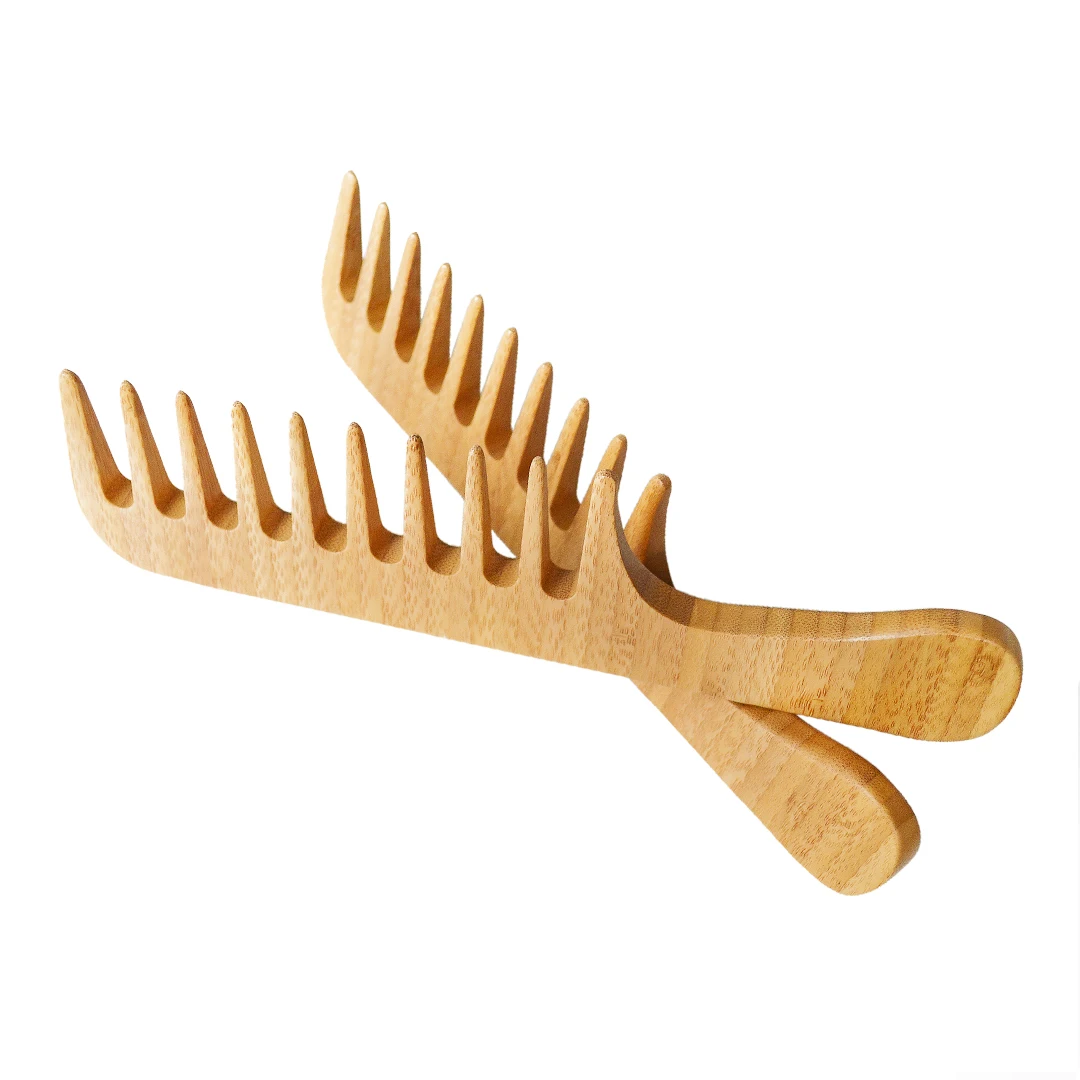 

Professional Custom Logo Wide Tooth Eco-friendly Wooden Massage Hair Comb