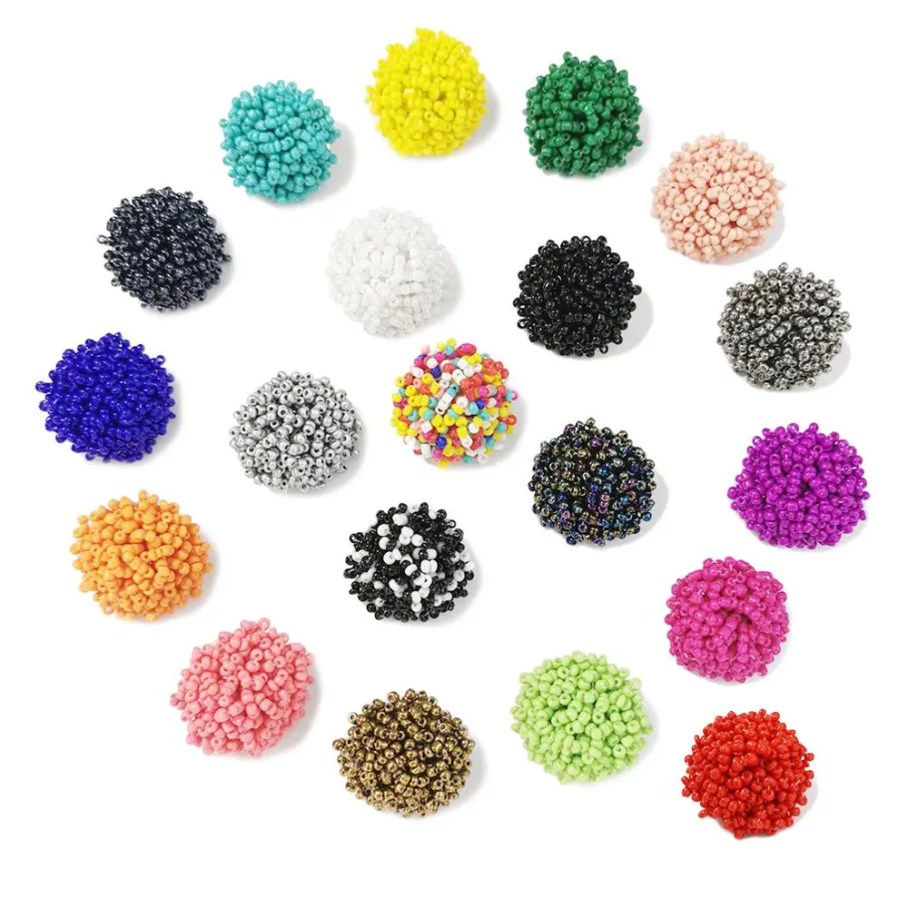 

Seed Beaded Stud Earrings Seedbeads Cluster Earrings Stud, 20 different colors