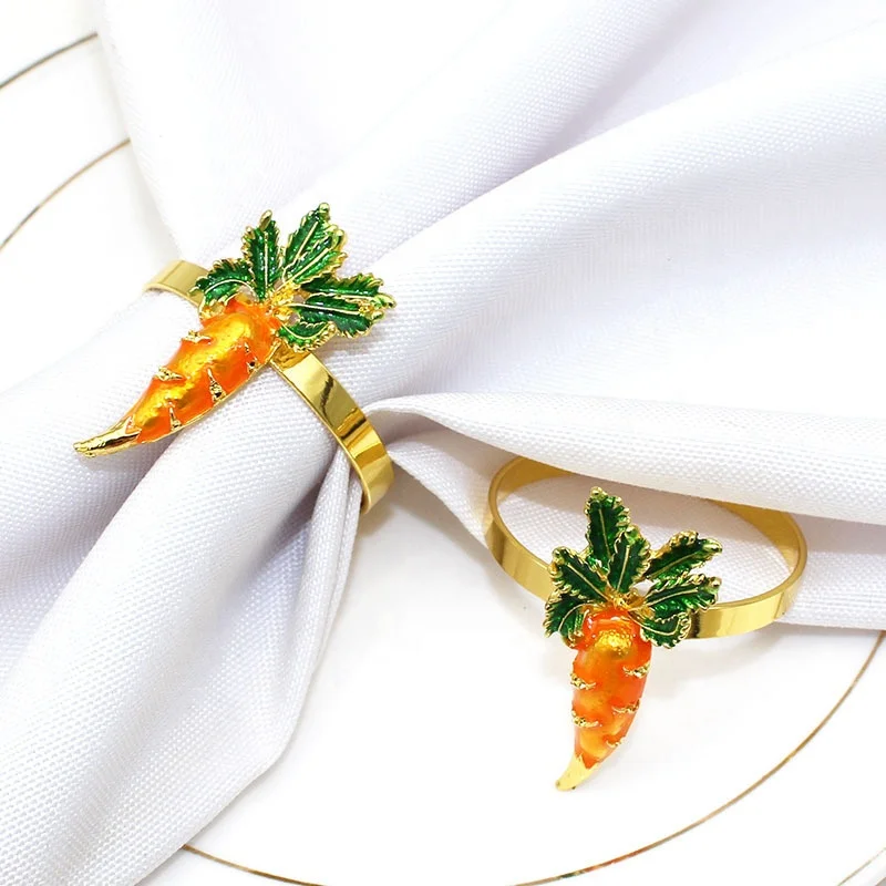 

Easter Napkin Holders Rings Easter Theme Holiday Carrot Napkin Rings for Wedding Graduation Party Dining Table Great Deco HWE45