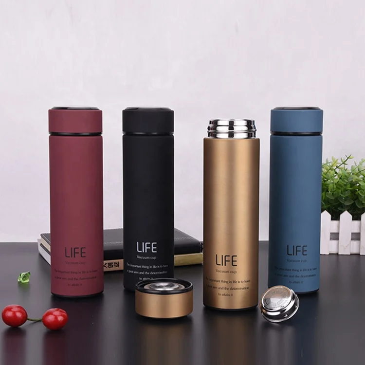 

17oz/500ml Soft Feel Coat Tea Mug Thermos Double Wall Insulated Vacuum Flask Stainless Steel Custom Water Bottle, Customized color
