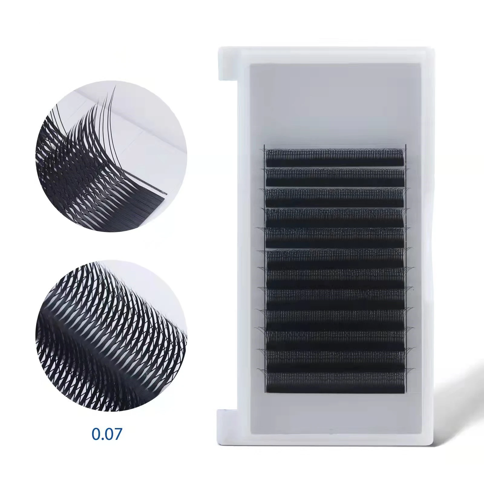 

New W lash extensions 3d 0.07 C D eyelashes wholesale private label eyelash extensions, Black