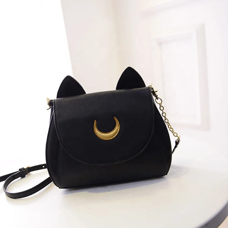 

Moon Luna Cat Purses Pu Leather Gothic Purse Cosplay Moon Sailor Bag Handbags Shoulder Bags for Women wholesale
