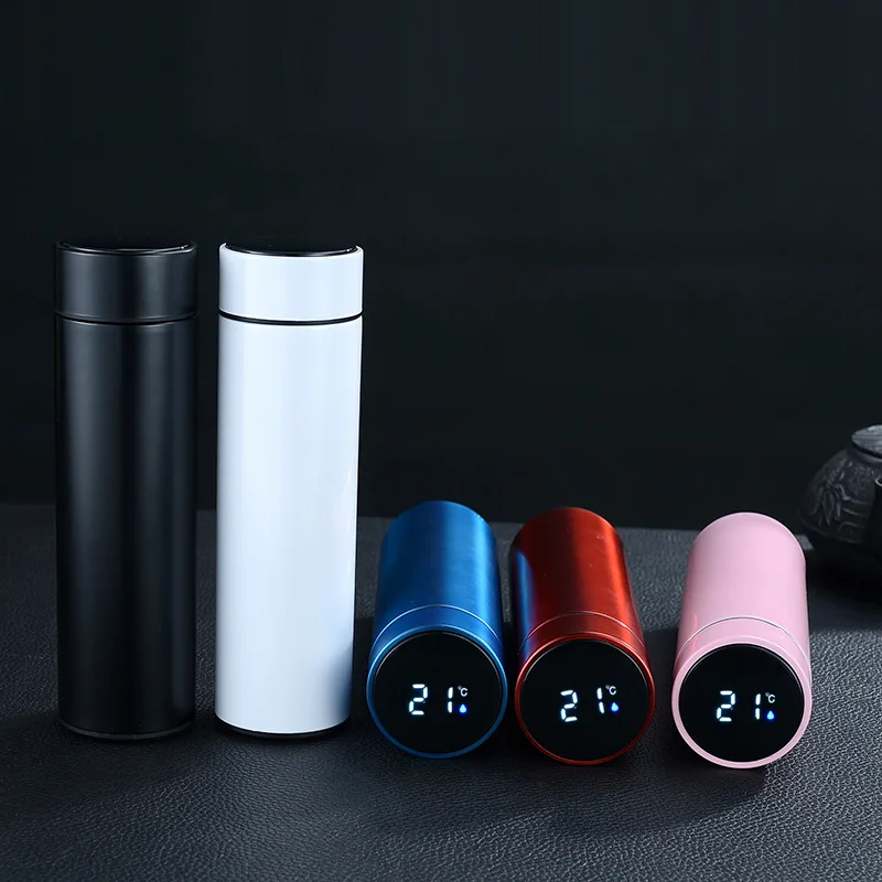 

500ml LED Temperature Display Stainless Steel Insulated Leakproof Water Bottle With Led Drinkware Smart Water Bottle