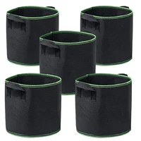 

5-Pack 5 7 10 Gallon Grow Bags Aeration Fabric Pots With Handle Felt Plant Growing Bags