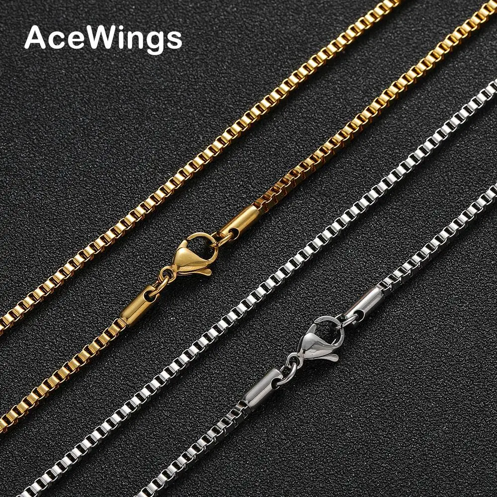 

SC030 Wholesale 2mm Stainless Steel Box Chain Necklace Hip hop Necklace For Men And Women