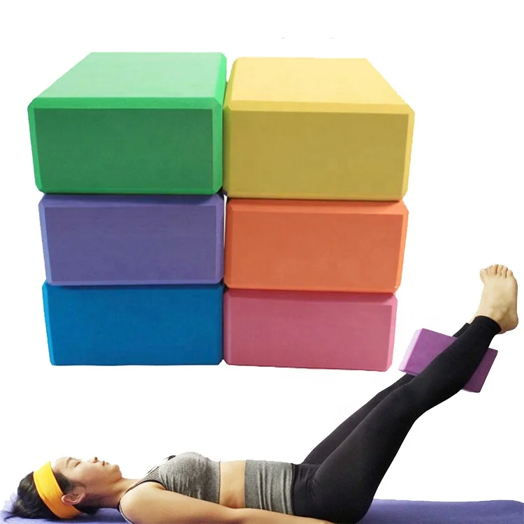 

9x6x3''manufacturer eco friendly custom private label eva foam yoga block, Purple/blue/green/yellow /pink