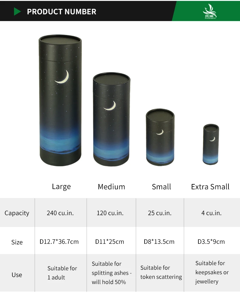 Waterproof Urns Coffin Customized Cremation Urns Scatter Tubes Urns For