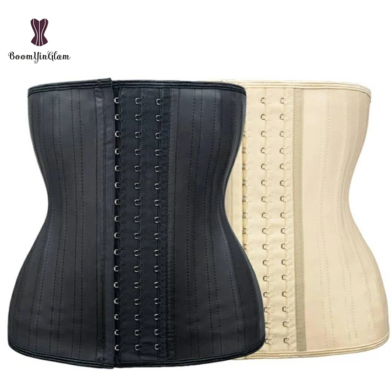 

Private Label Colombians Cinchers Fajas Gym Corsets Latex Smooth Sheaths 25 Steel Bones Waist Trainers And Shape Wear, Black,nude