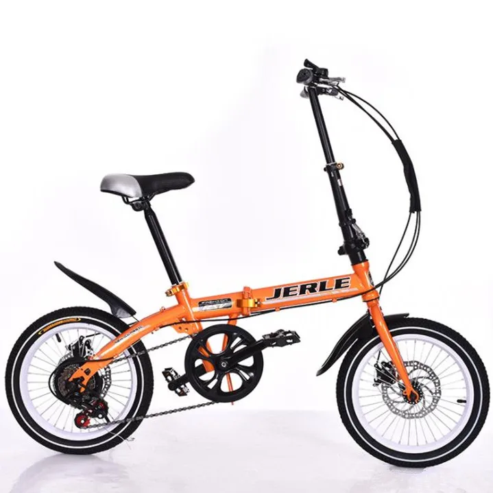 

New men's and women's folding bicycle 20/16 inch 7 speed shock absorption adult student children portable generation bike, Orange,blue, red, black, white