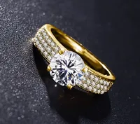 

High quality Gold Color Crystal Ring Jewelry Wedding Rings For Women