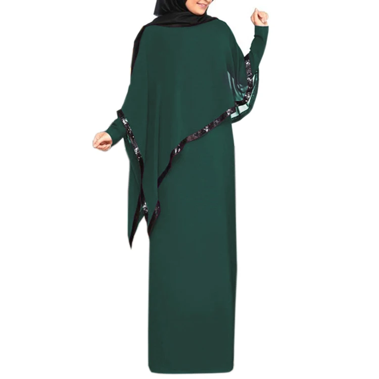 Islamic Moslem Women Clothing Muslim Thin Cloak Stitching Temperament Long Dress Abaya