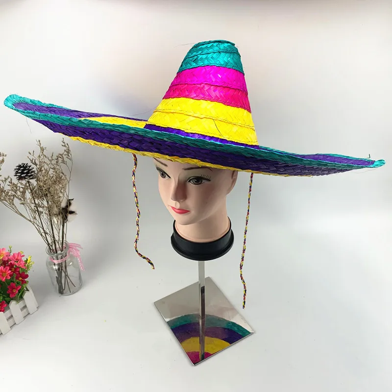 Floppy Brim Sombrero Mexican Cowboy Straw Hats Handmade Colorful Neutral Sombreros Hat Buy