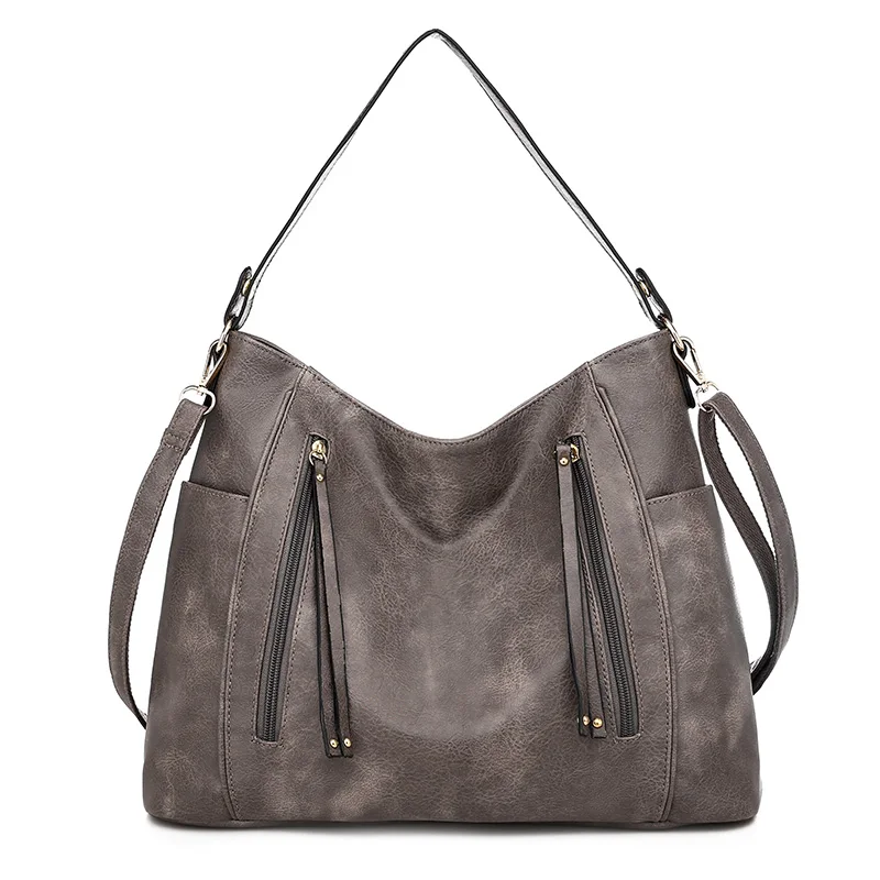 

KL116 16 New style PU leather women's solid color shoulder bag soft surface travel large-capacity handbag wholesale