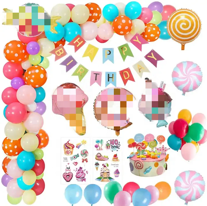 

DAMAI Balloons Party Decorations Ice Cream Decorative Balloons Doughnut Balloon Arch Stand Birthday Party Decor