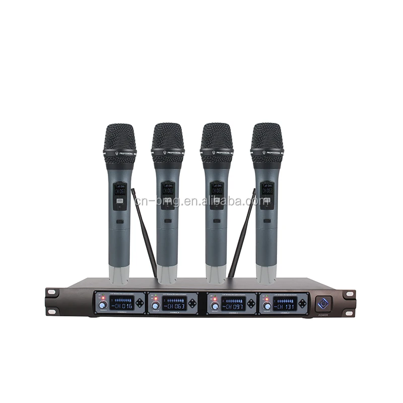 

BMG best 4 channel wireless microphone mic cordless 4 headset handheld and 1 receiver for Karaoke/Speech/Teaching