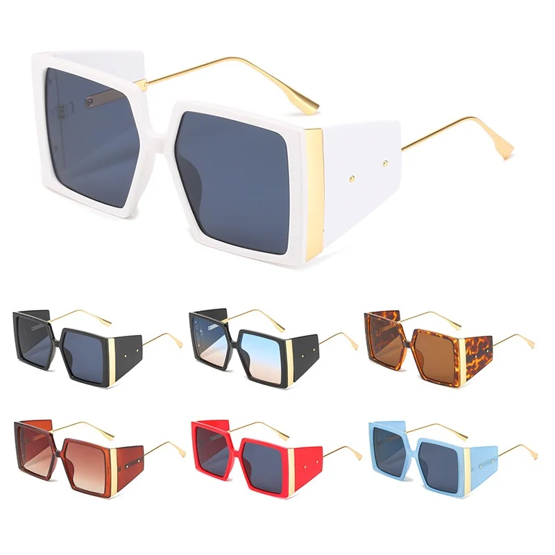 

Fashion Brand Designer Sunglasses 2021 Women Oversized Square Shades Sun Glasses
