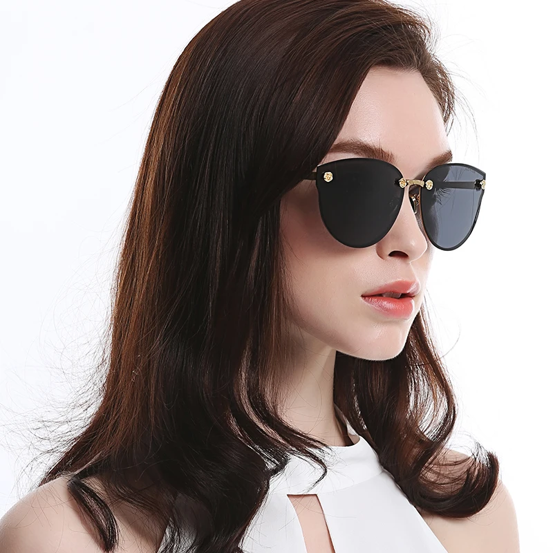 

Cat Eye Wholesale Vendors for Ladies Luxury Lady Polarized Colorful Sunglass Designer Rimless 2021 Womens Sunglasses, Multi colors