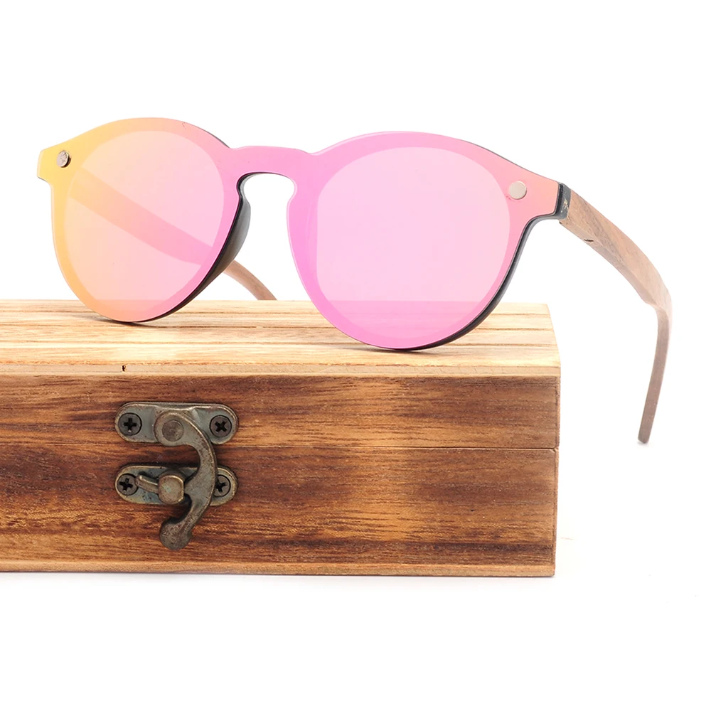 

Trendy designer PC frame wood temple Italy design wooden sunglasses CE