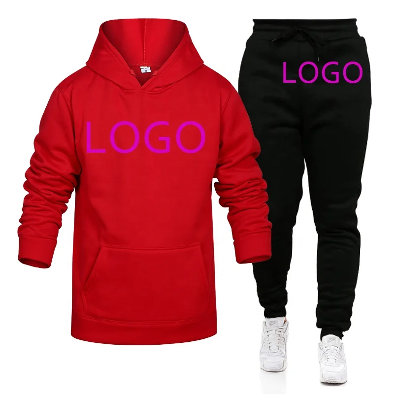 Ready To Ship Wholesale Cotton 2 Pieces Track Suits Blank Sweat Suits ...
