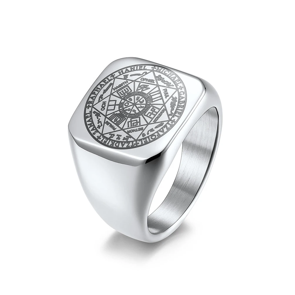 

Sell well star of david stainless steel seal of solomon ring men