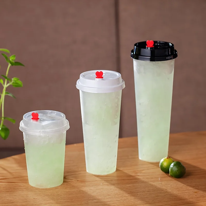 
85mm 520ml 18oz disposable transparent injection milk tea cup hi tea cup juice beverage packaging cup 