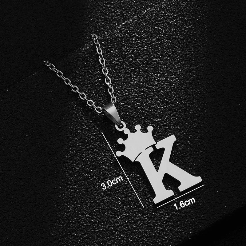 

Custom necklace initial A-Z Crown Letters Necklaces Pendant for men and boys necklace for couples Factory wholesale, Picture shows