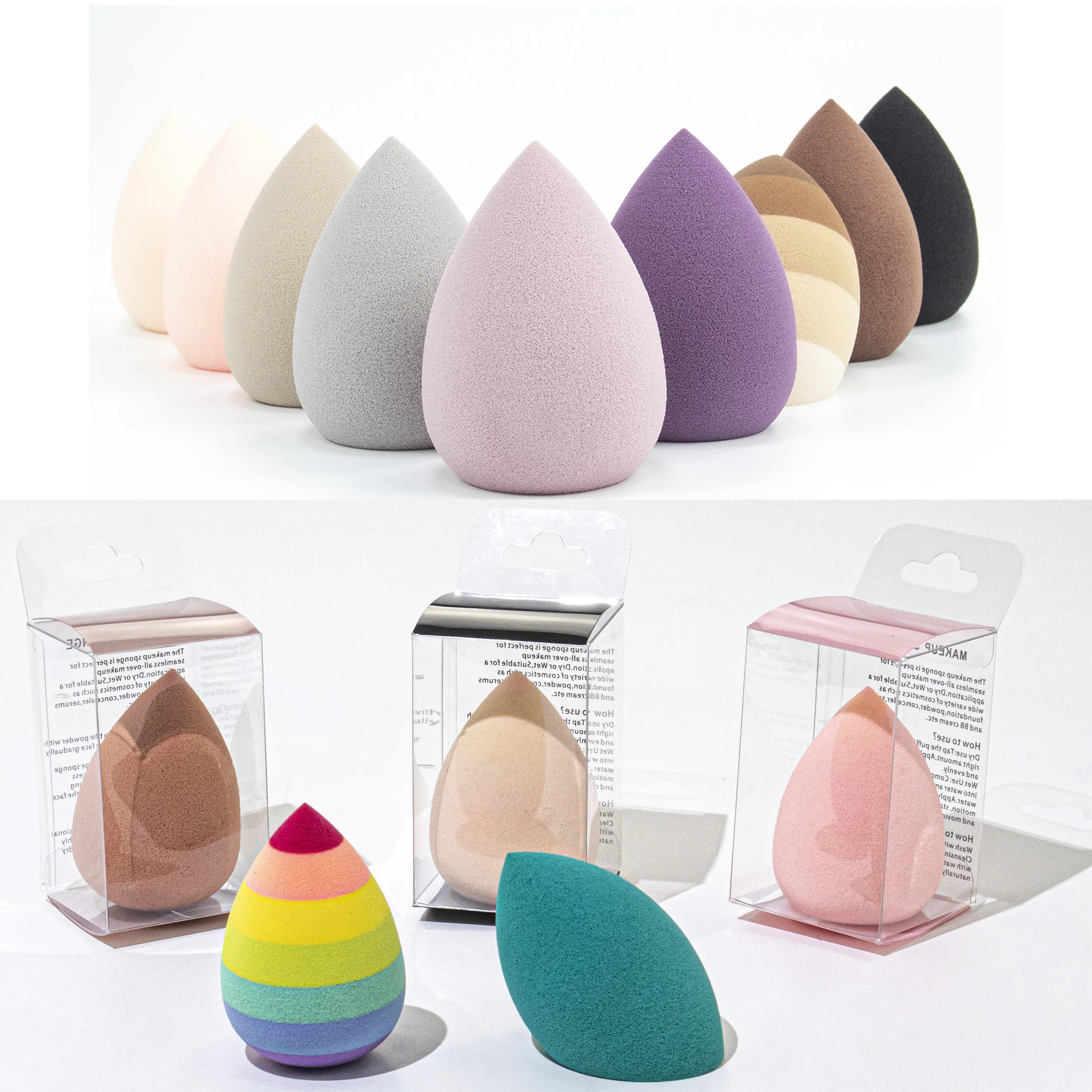 

Low MOQ Custom Makeup Sponge private label /Latex free beauty sponge Wholesale /Makeup Sponge Beauty Sponge Blender, Customized color