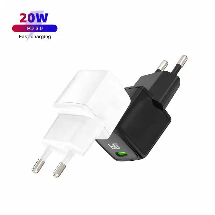 

EU plug USB-C Charger 20W Fast Charging 20W Mini USB-C Power Adapter for iPhone 12, White/black
