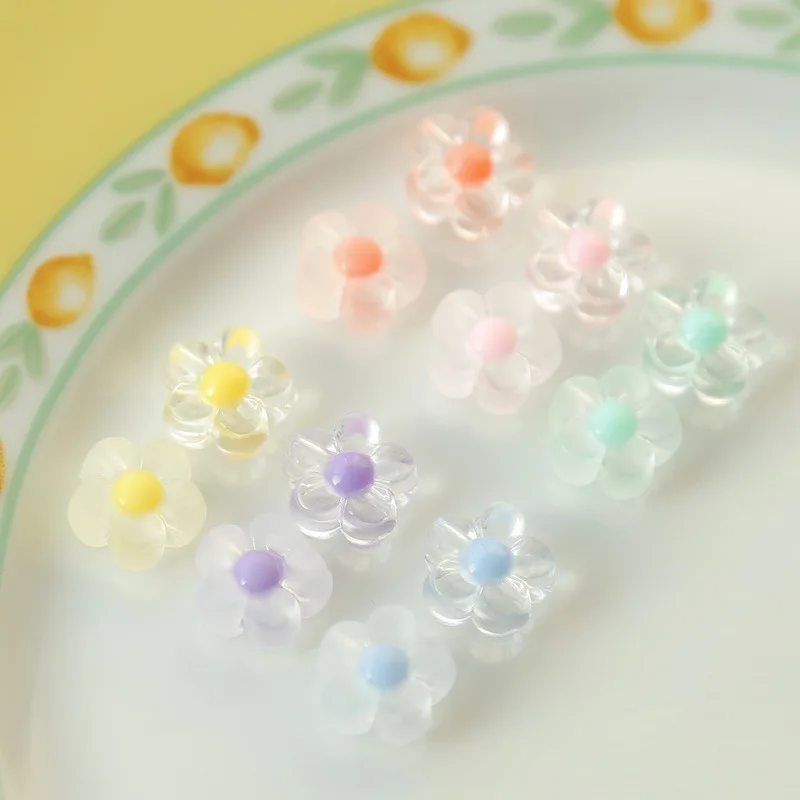 

Summer Acrylic Resin Flower Beads Earrings Necklace Bracelet DIY Jewelry Accessories
