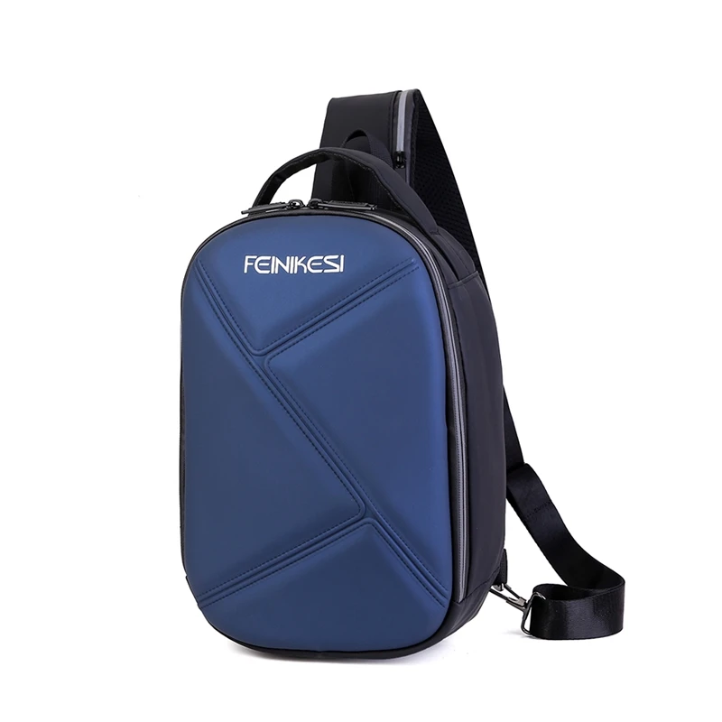 

2021 new fashion USB waterproof large capacity sport chest bag in waist bags