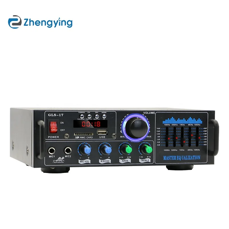 

Most Selling Bt Karaoke Digital Stereo Echo Mixing Power Amplifier AV-17