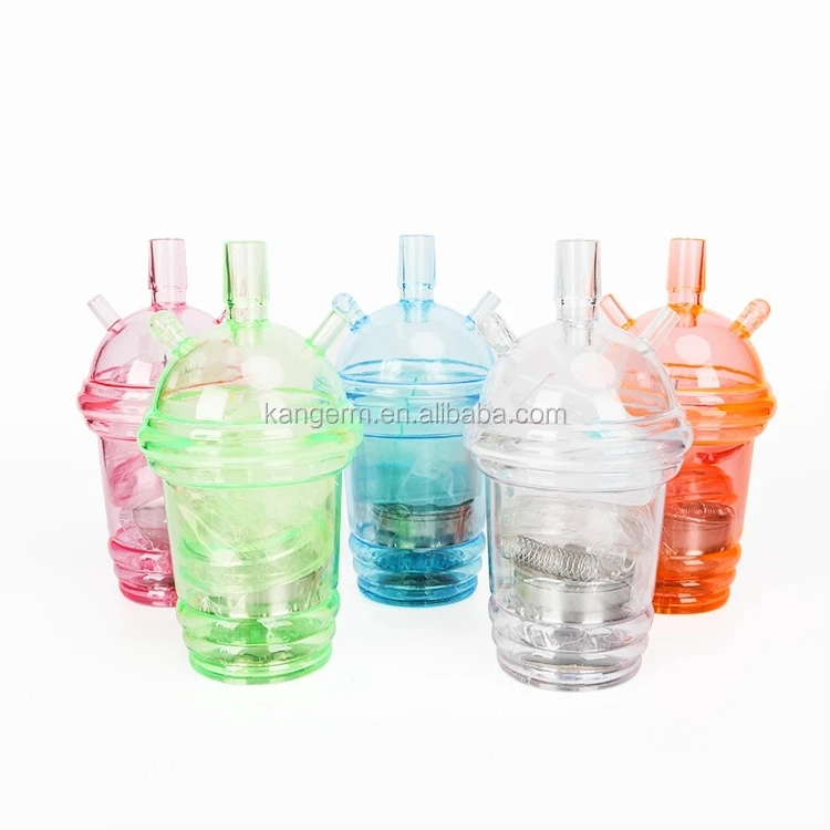 

Wholesale high quality Cheap Custom Plastic Portable Hookah Cup Shisha Hookah Travel LED Light Acrylic hookah