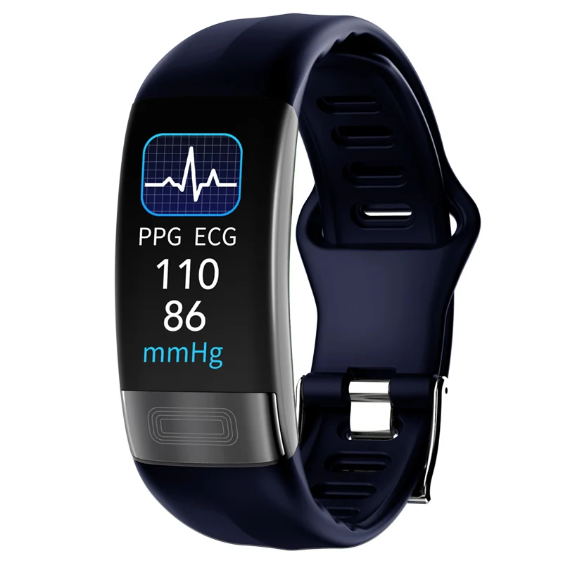 

BT4.0 earphone ECG+HRV blood pressure heart rate monitor touch screen p11p mobile smart wrist band watch