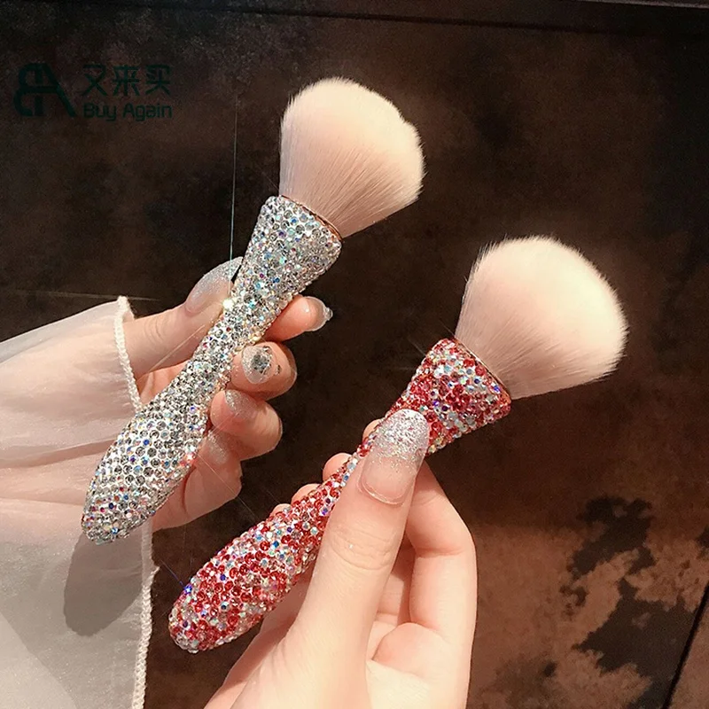 

Buy Again wholesale luxury gemstone glitter silver bling makeup brushes rhinestone diamond crystal bling make up brushes