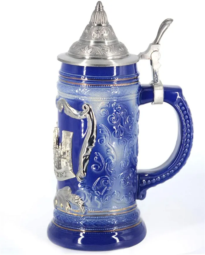 German Ceramic Beer Steins Beer Stein German Beer Mug Stein With Petwer