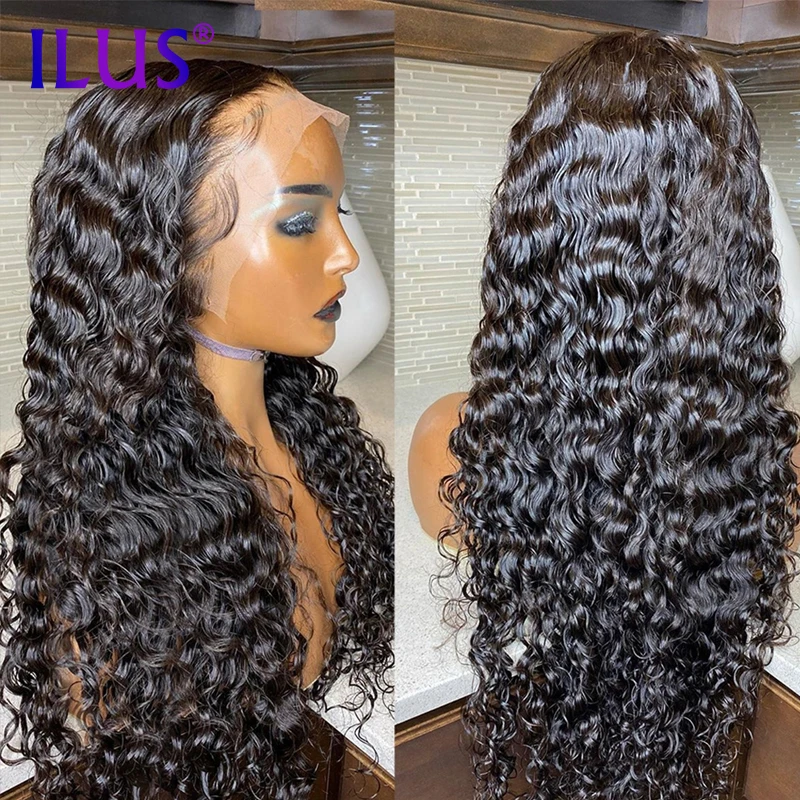 

250% 360 Wigs HD Lace Front Human Hair Wigs For Black Women Natural Color Deep Curly Full Lace Frontal Wigs Brazilian Human Hair