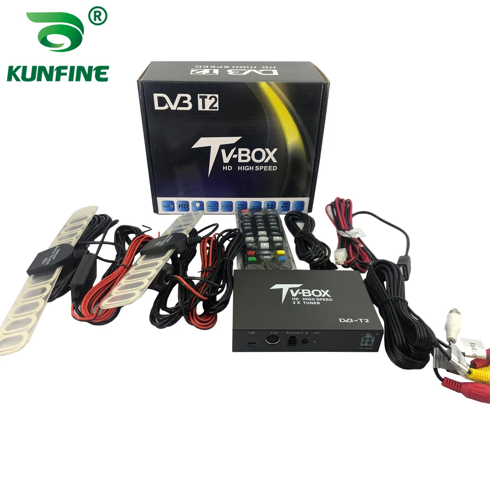 

HDTV Car DVB-T265 Germany DVB-T2 H.265 HEVC MULTI PLP TV Tuner Receiver automobile DTV box With Two Tuner Antenna Freenet